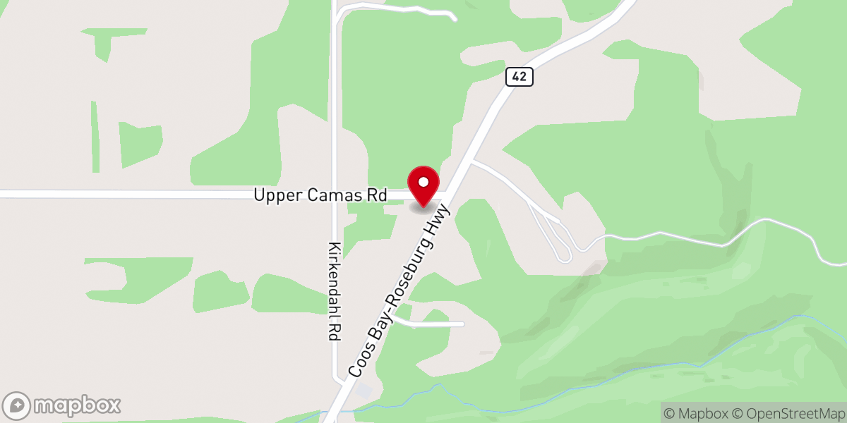 Map showing location of Camas Valley Community Missionary