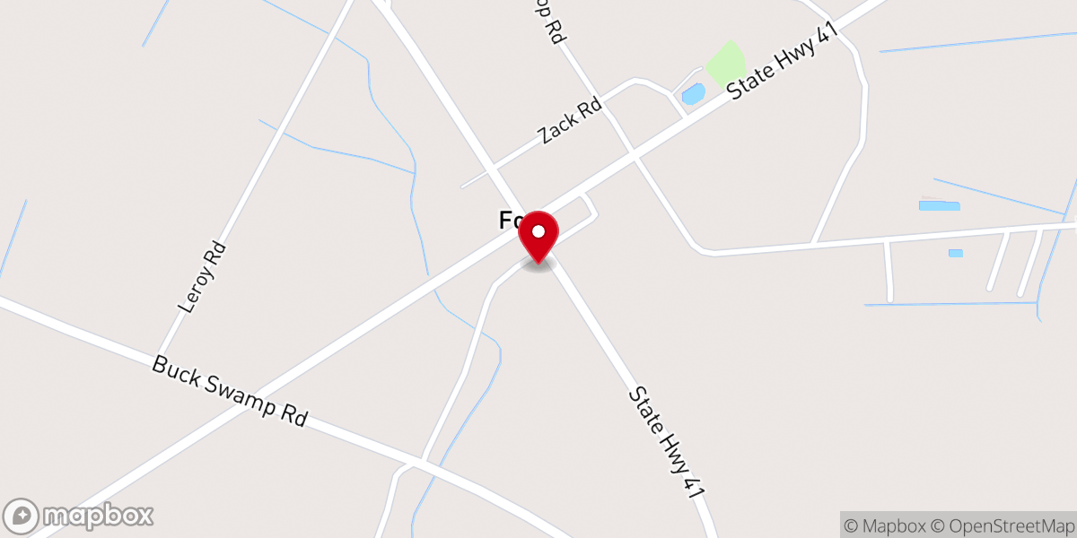Map showing location of Fork Presbyterian Church