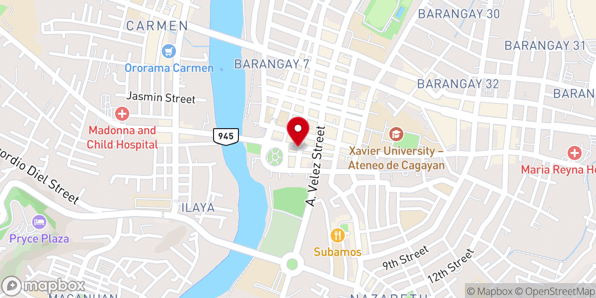 Map showing location of Cagayan de Oro Grace Reformed Church