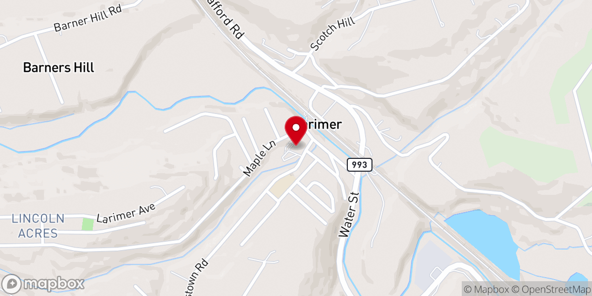 Map showing location of St John's United Church of Christ