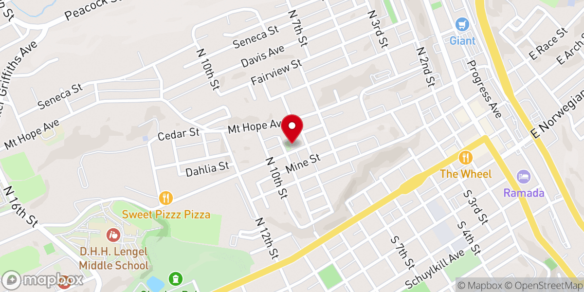 Map showing location of Bethel AME Church