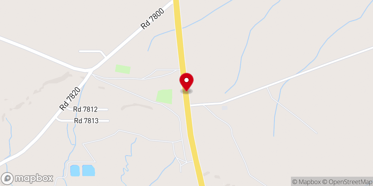 Map showing location of Turtle Mountain Baptist Church