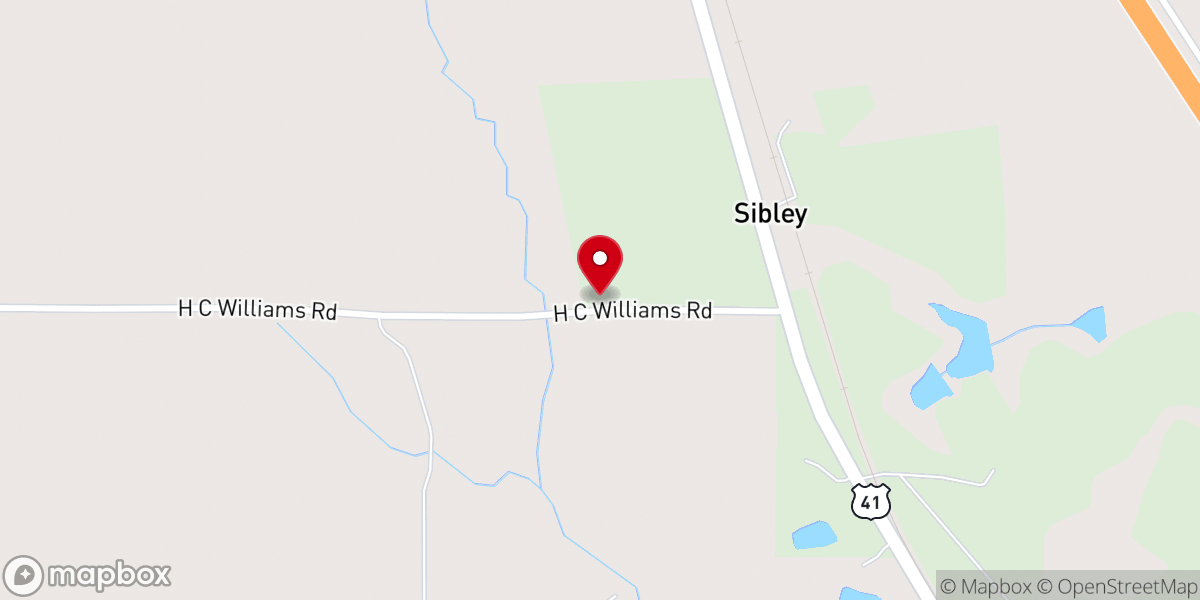 Map showing location of New Hope Church