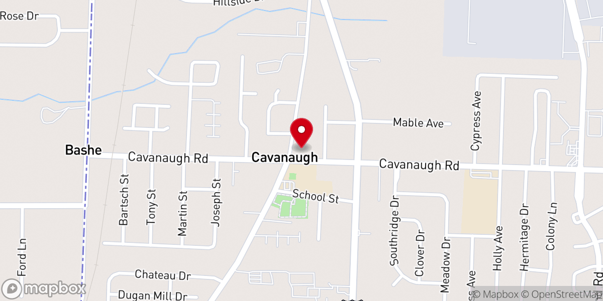 Map showing location of Southpointe Church