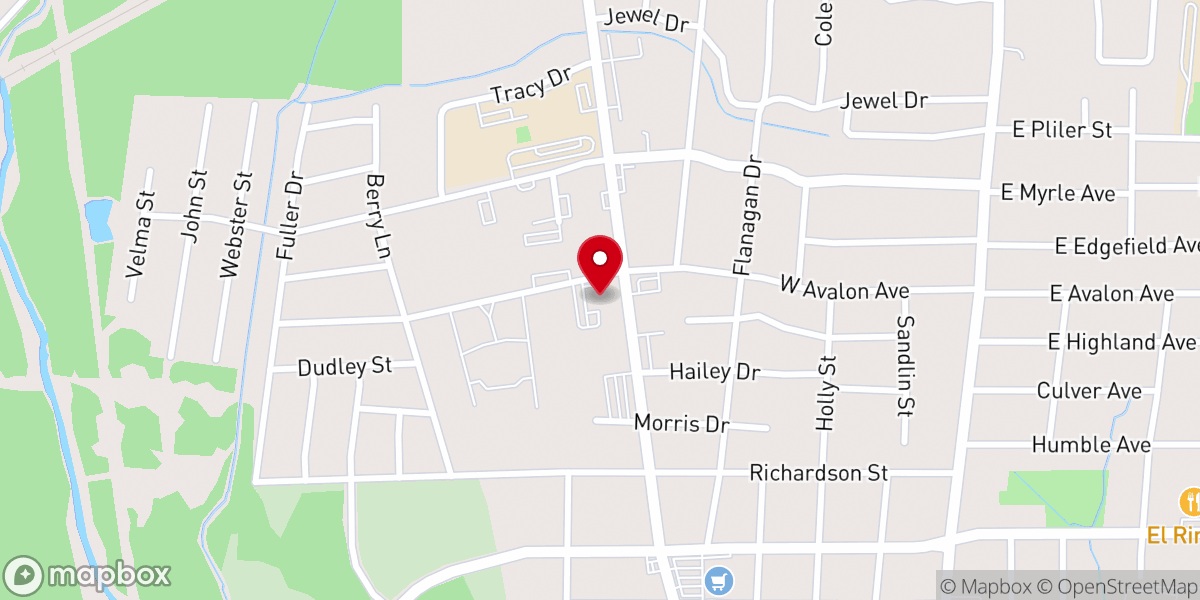 Map showing location of Galilee Baptist Church