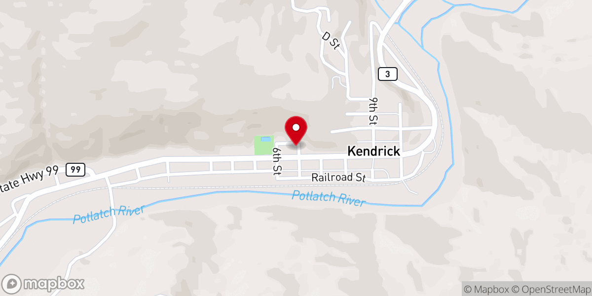 Map showing location of Kendrick Fraternal Temple