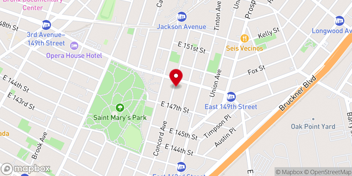 Map showing location of Ambassadors for Christ Ministries
