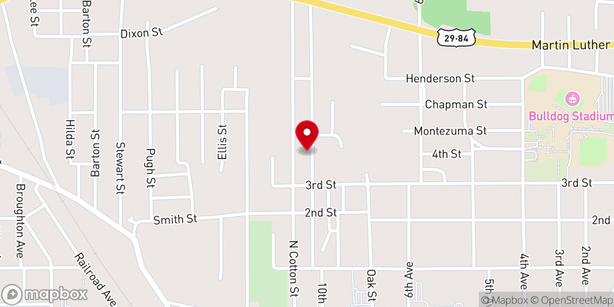 Map showing location of St Peter’s Baptist Church