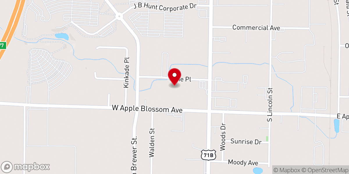 Map showing location of Christ for the World of Northwest Arkansas