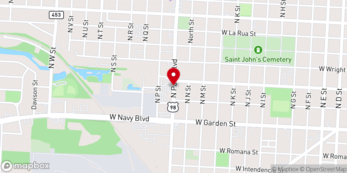 Map showing location of Circle Baptist Church