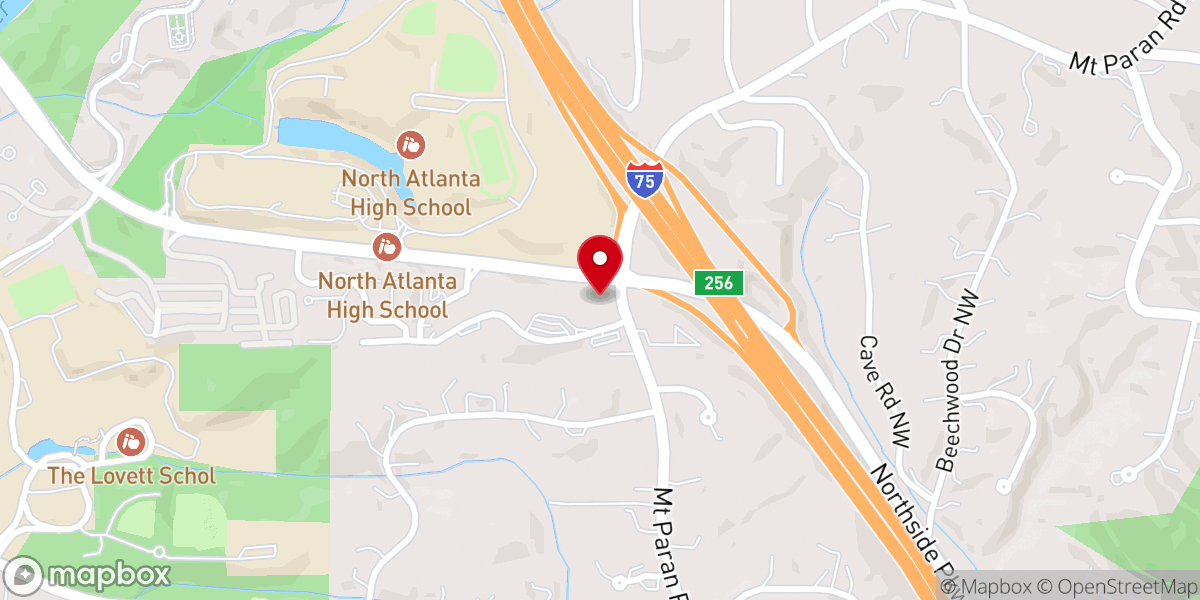 Map showing location of Mount Paran Church