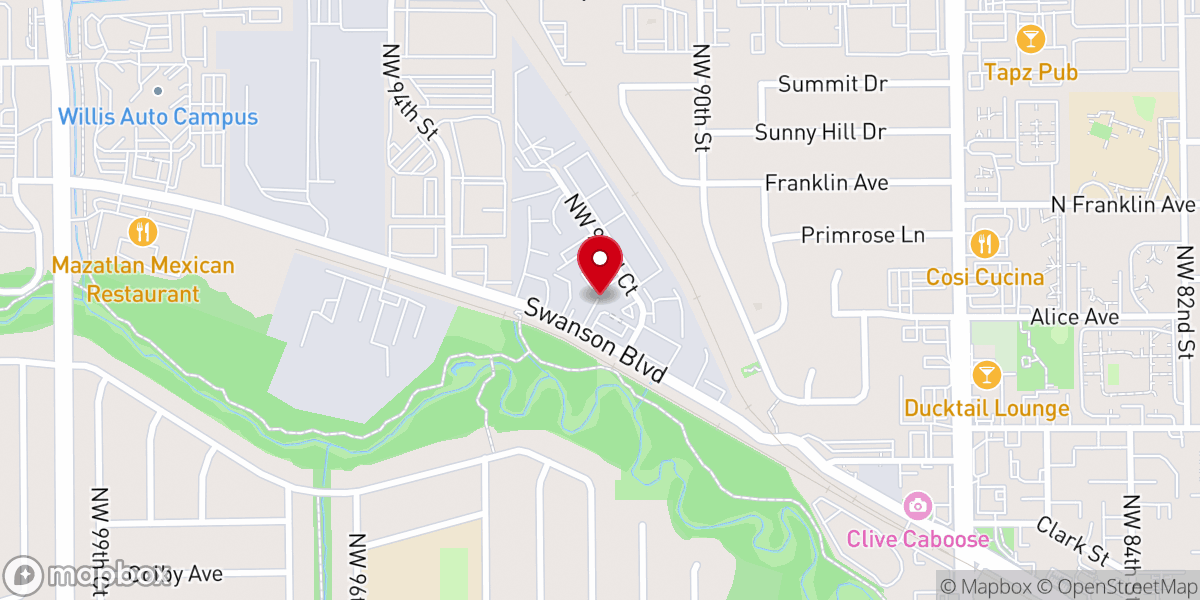 Map showing location of Westbridge Community Baptist Church