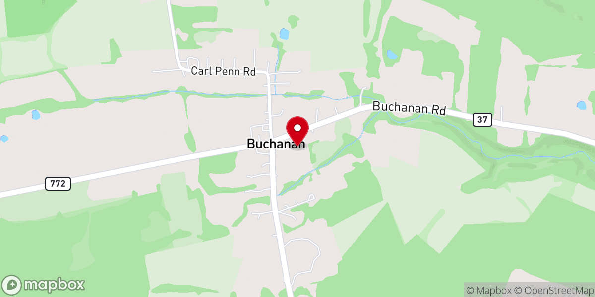 Map showing location of Buchanan Christian Union