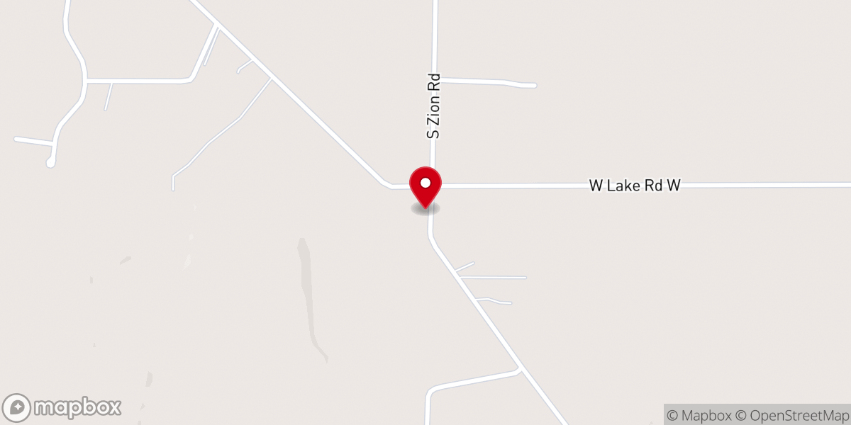 Map showing location of Zion United Methodist Church