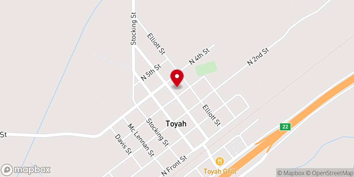 Map showing location of Toyah High School history Building