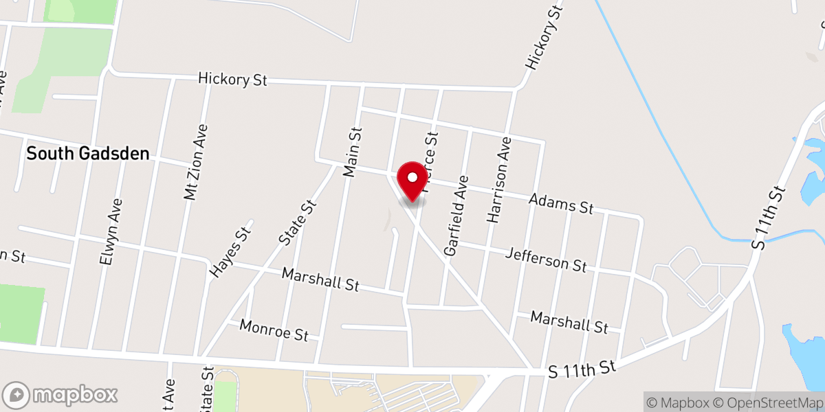 Map showing location of Triune Missionary Baptist Church