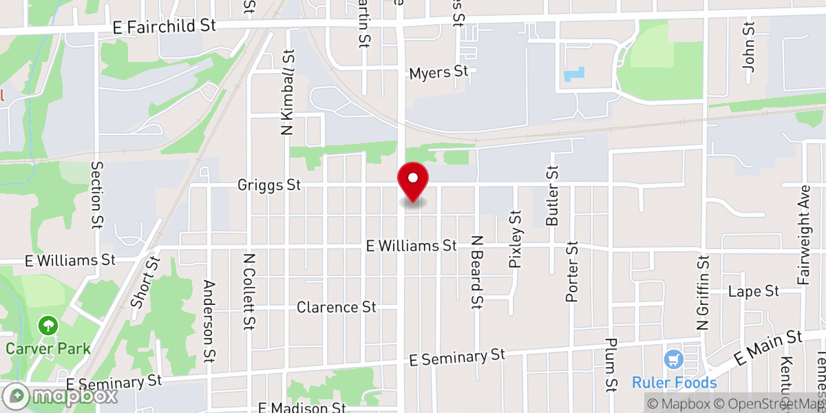 Map showing location of Greater Shiloh Baptist