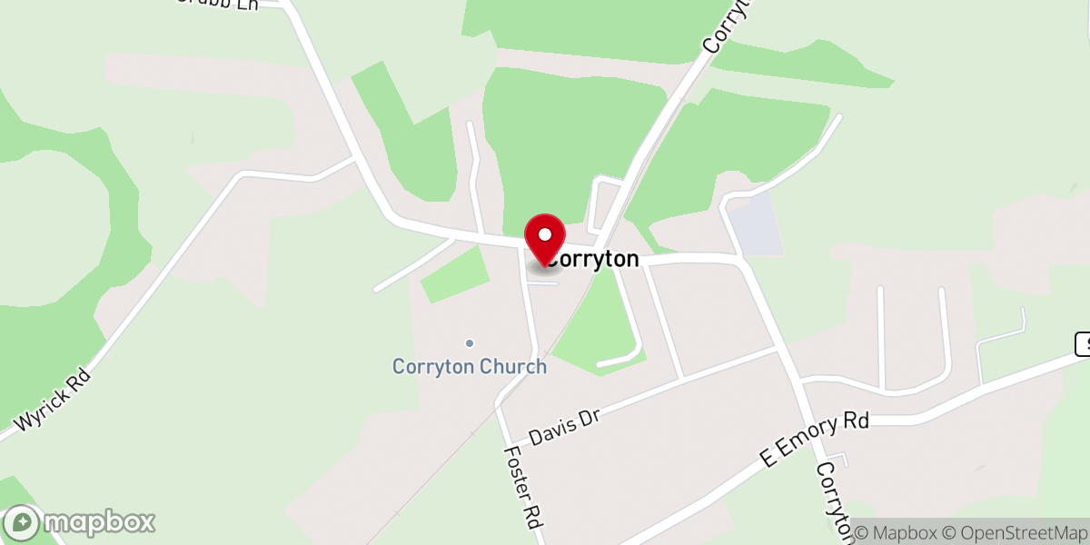 Map showing location of Corryton Hospitality Pantry - Food Distribution Center