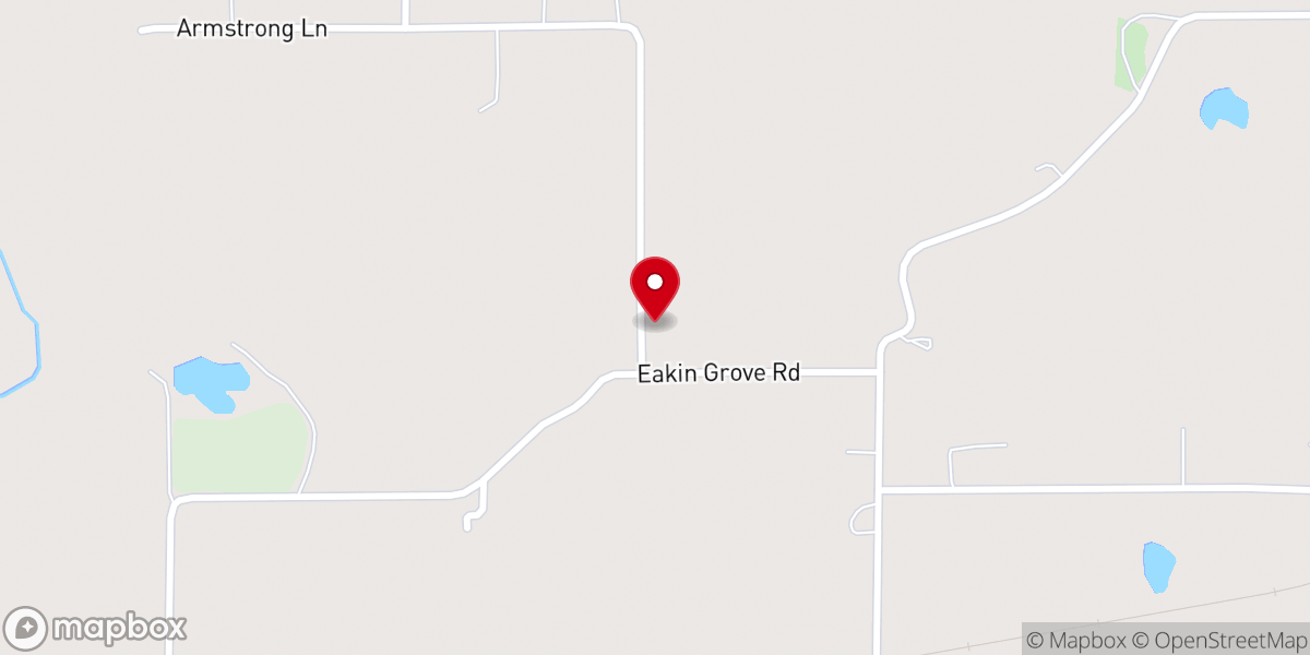 Map showing location of Eakin Grove Church