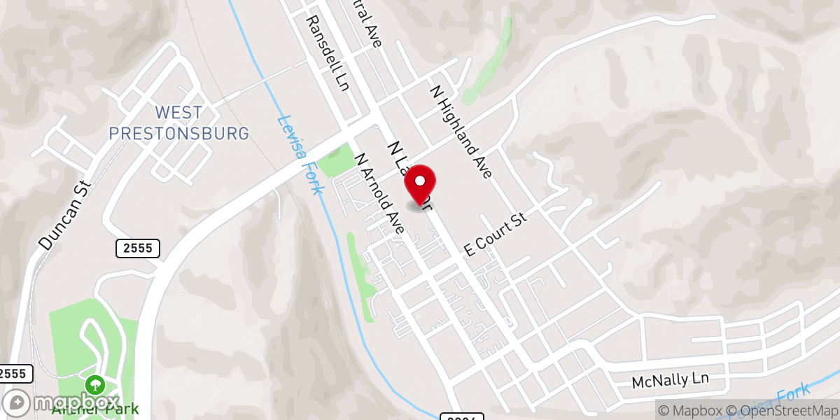 Map showing location of Prestonburg District United