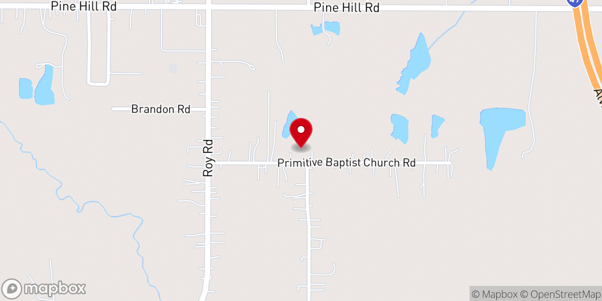 Map showing location of Bethel Primitive Baptist Church