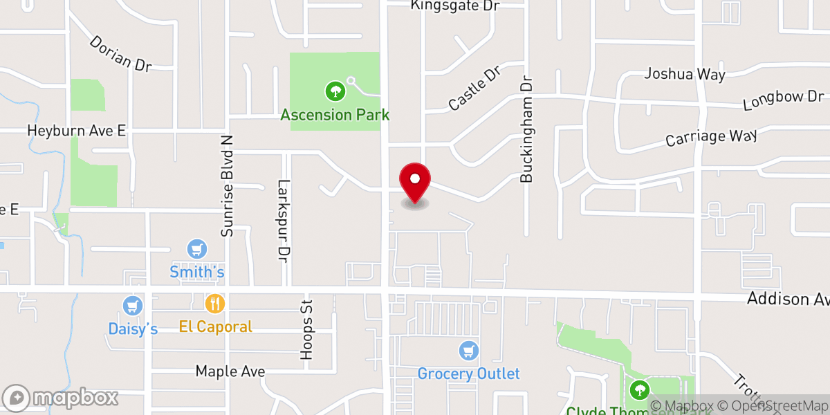 Map showing location of Eastside Southern Baptist