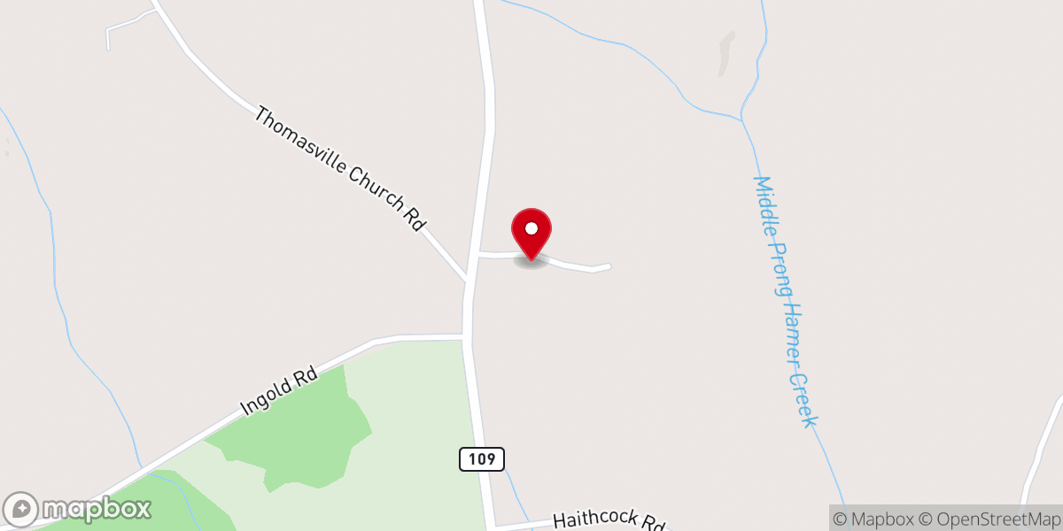 Map showing location of Melton's Grove United Methodist Church