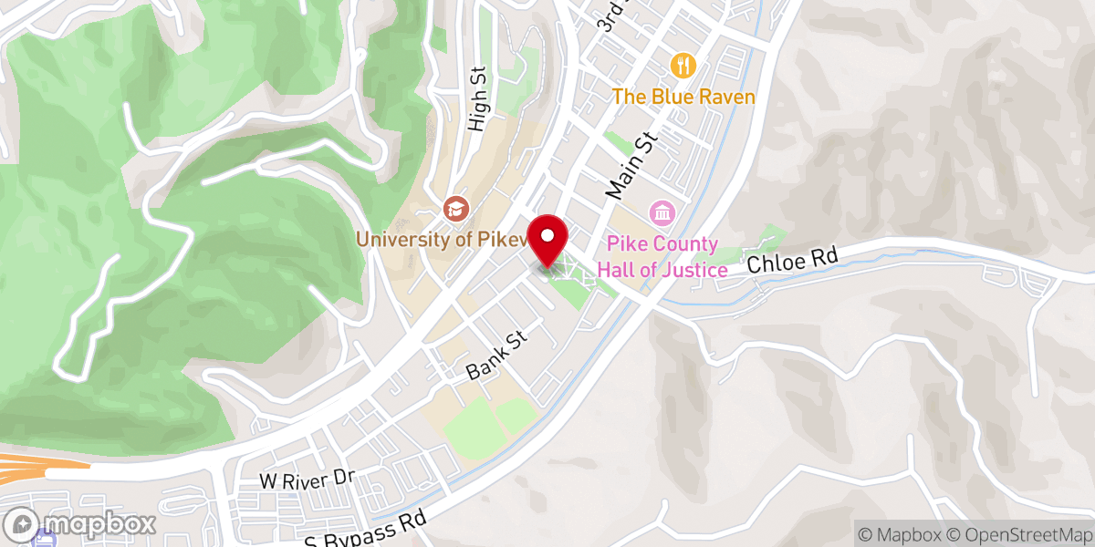 Map showing location of Hillbilly Days