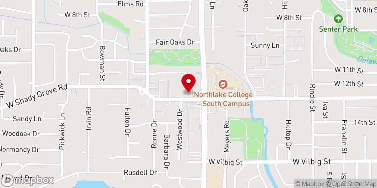 Map showing location of Dallas Bible Chapel