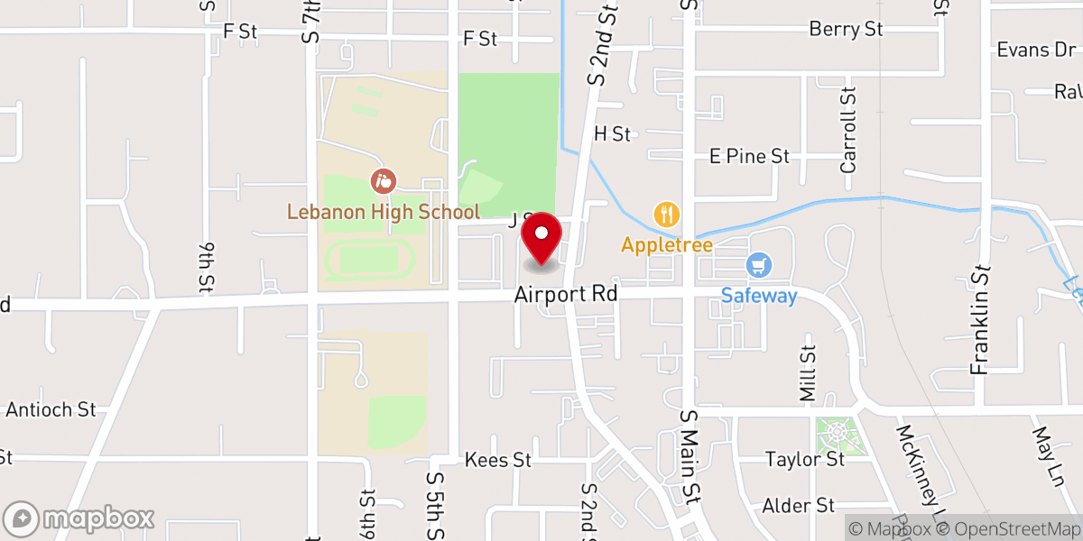 Map showing location of Lebanon First United Methodist Church