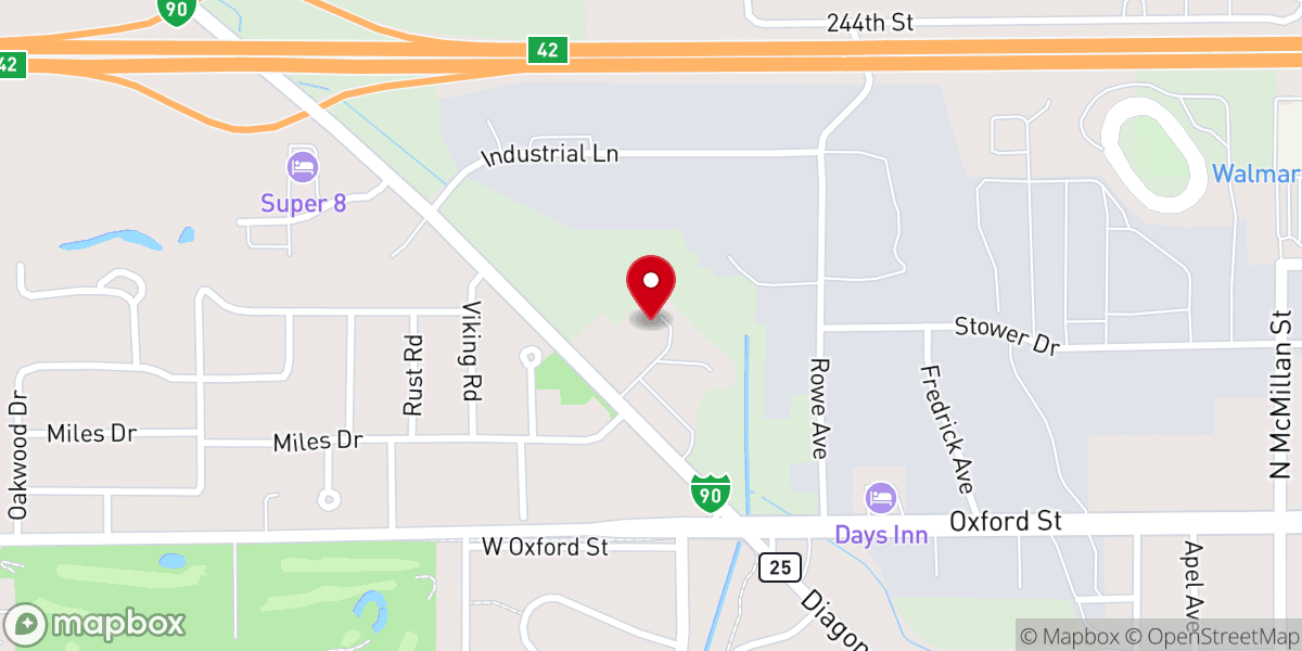 Map showing location of Solid Rock Assembly Church