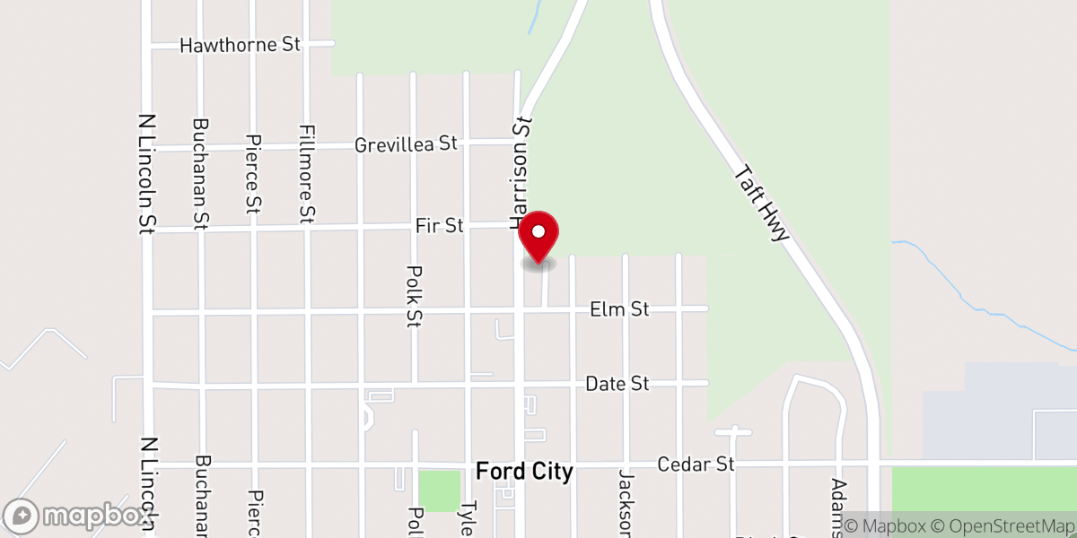 Map showing location of Free Will Baptist Church