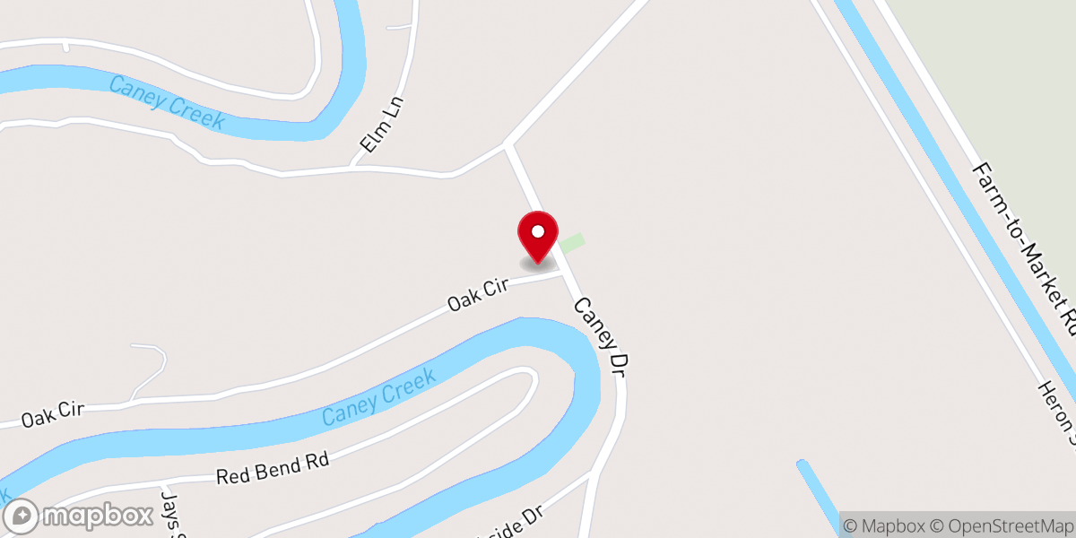 Map showing location of Caney Creek Chapel