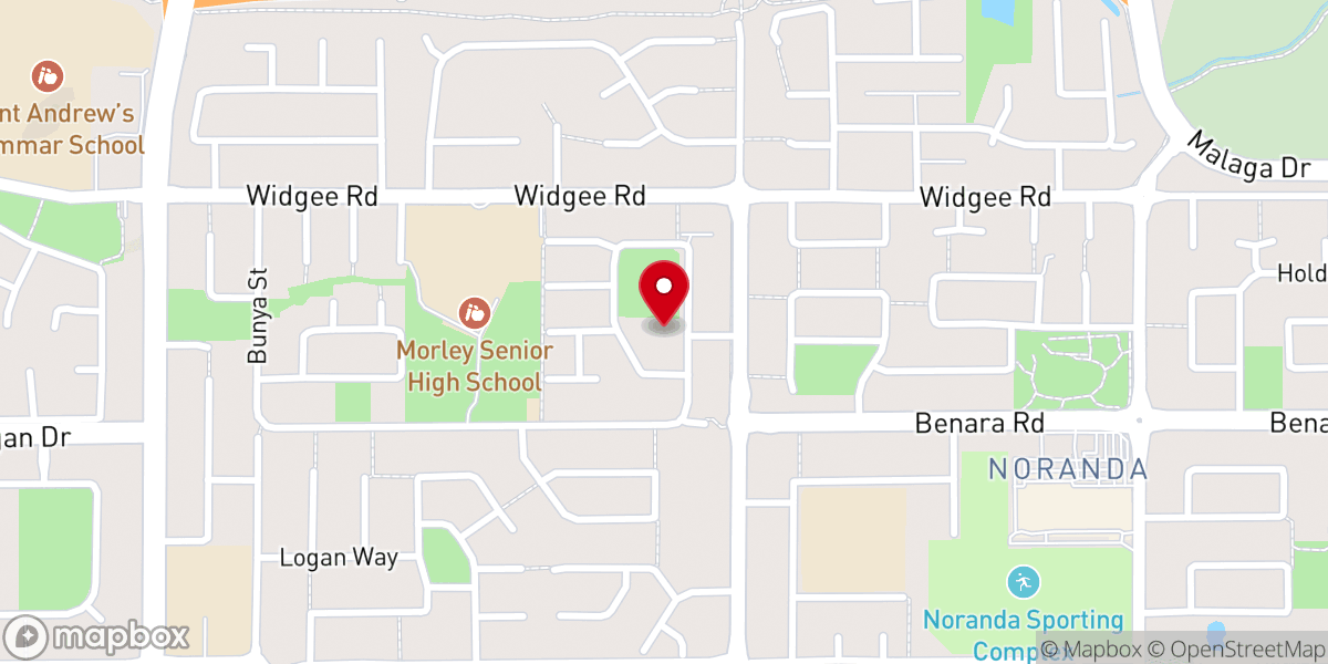 Map showing location of St Martin's Anglican Church