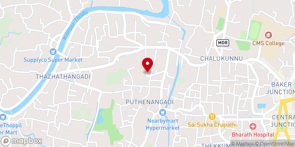 Map showing location of Puthanpally Orthodox Church