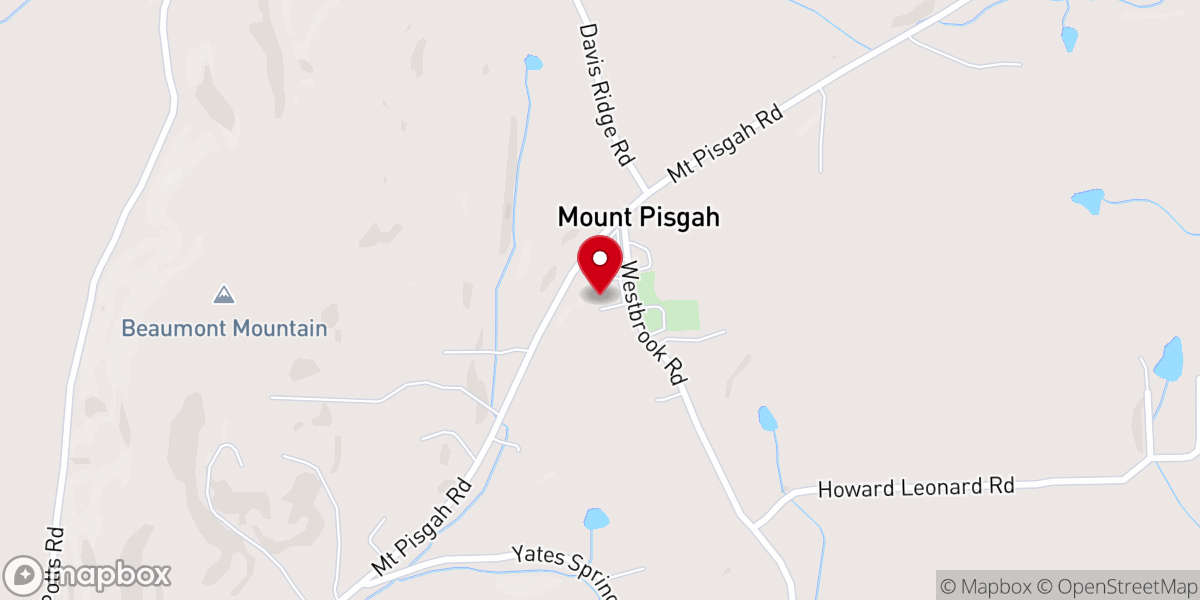 Map showing location of Mt Pisgah Baptist Church