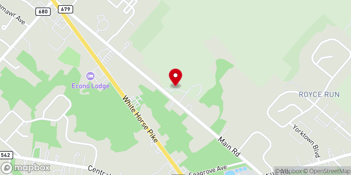 Map showing location of Victory Bible Church of Hammonton New Jersey
