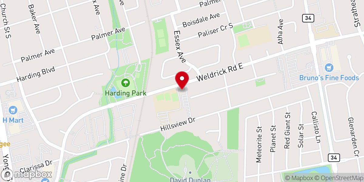 Map showing location of Richmond Hill Chinese Baptist Church