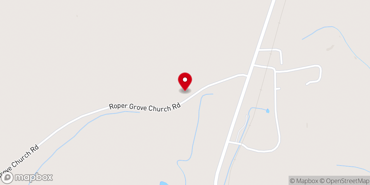 Map showing location of Roper Grove A.M.E. Zion Church