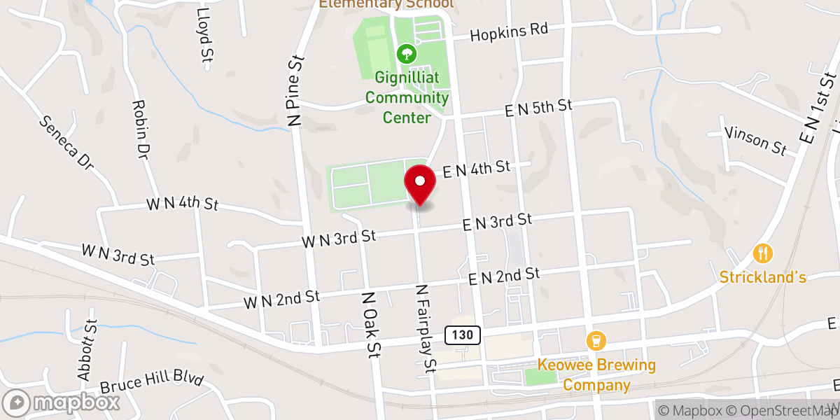 Map showing location of New Haven Baptist Church