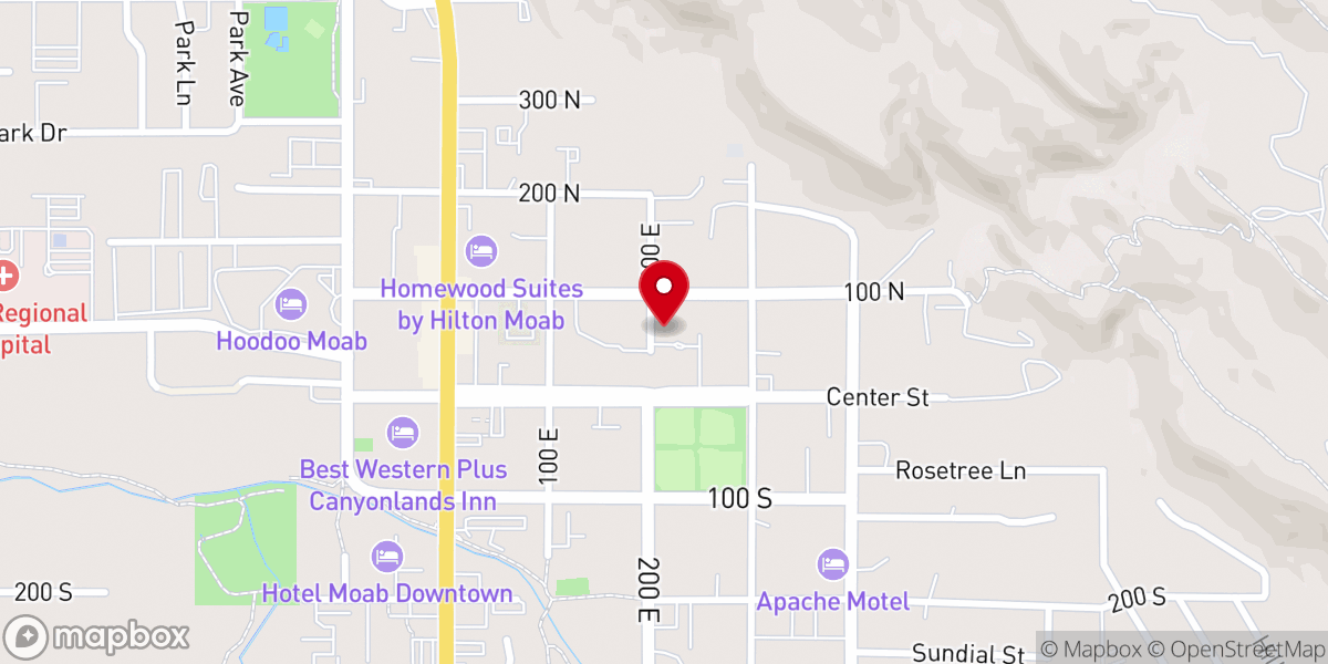 Map showing location of Grand County Food Bank