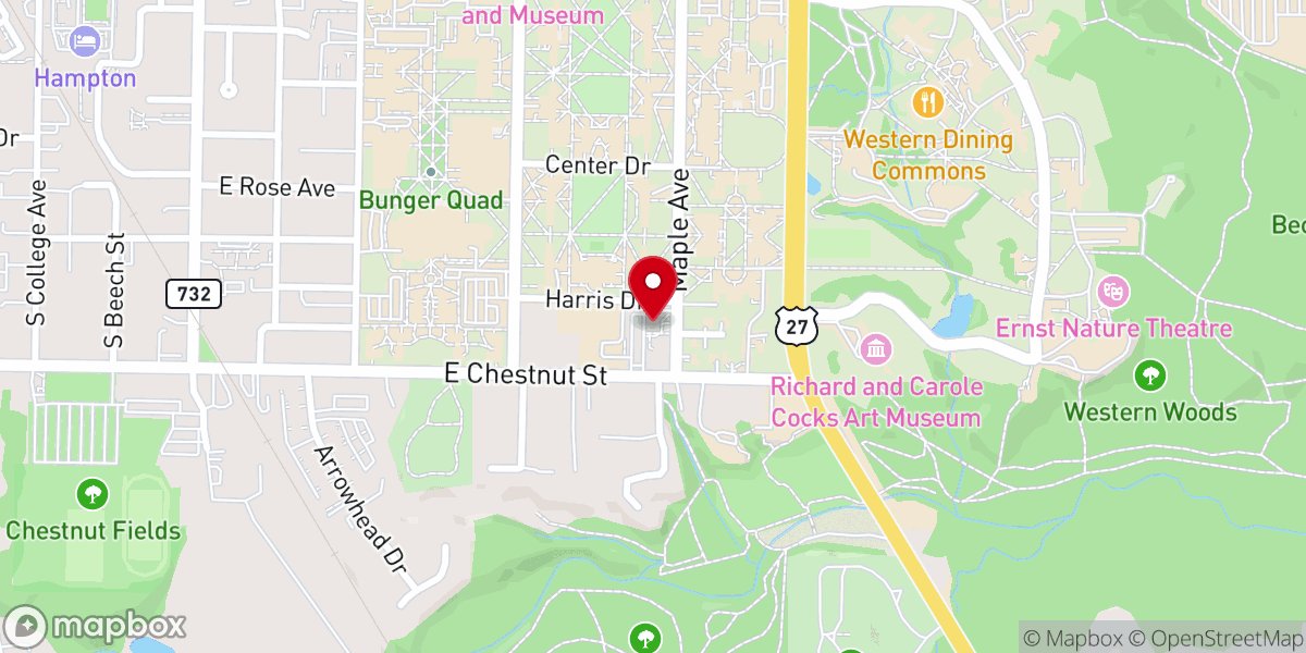 Map showing location of Oxford Bible Fellowship