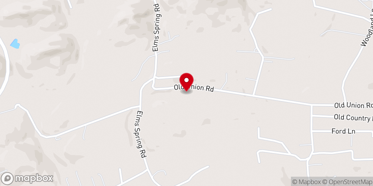Map showing location of Elm Springs Church