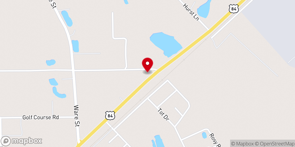 Map showing location of Briarwood Baptist Church, Blackshear, GA