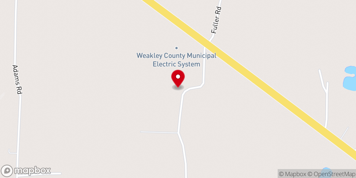 Map showing location of Adams Chapel M.B. Church