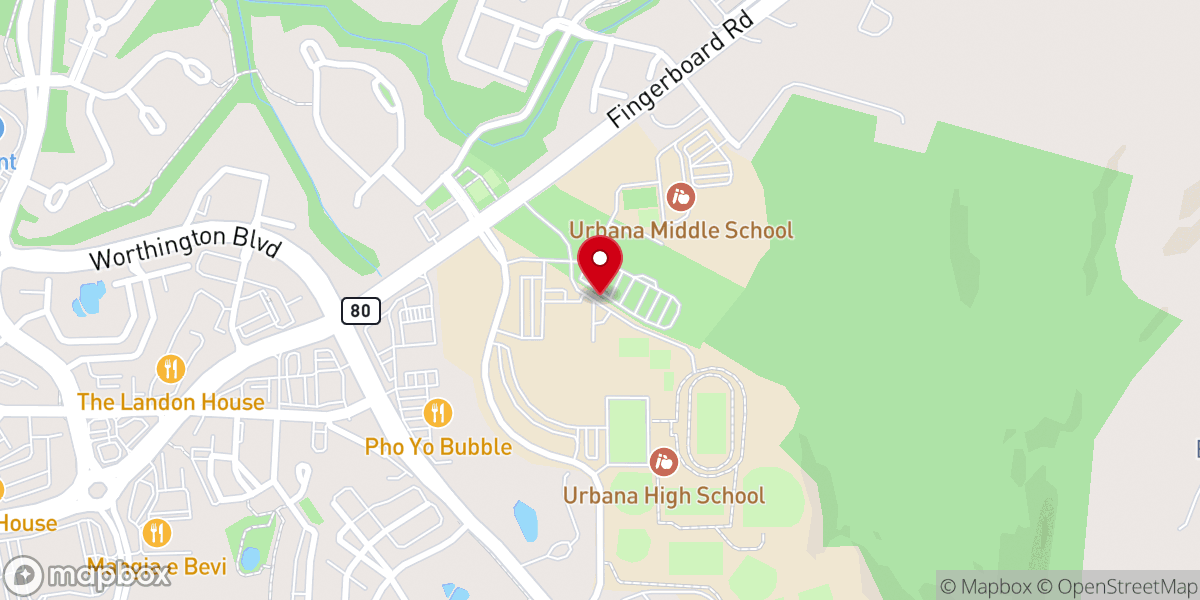 Map showing location of Living Grace Urbana