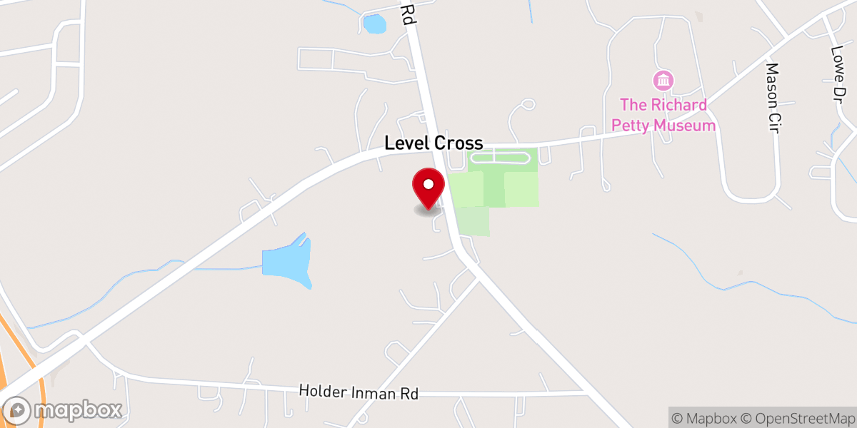 Map showing location of Level Cross Baptist Church