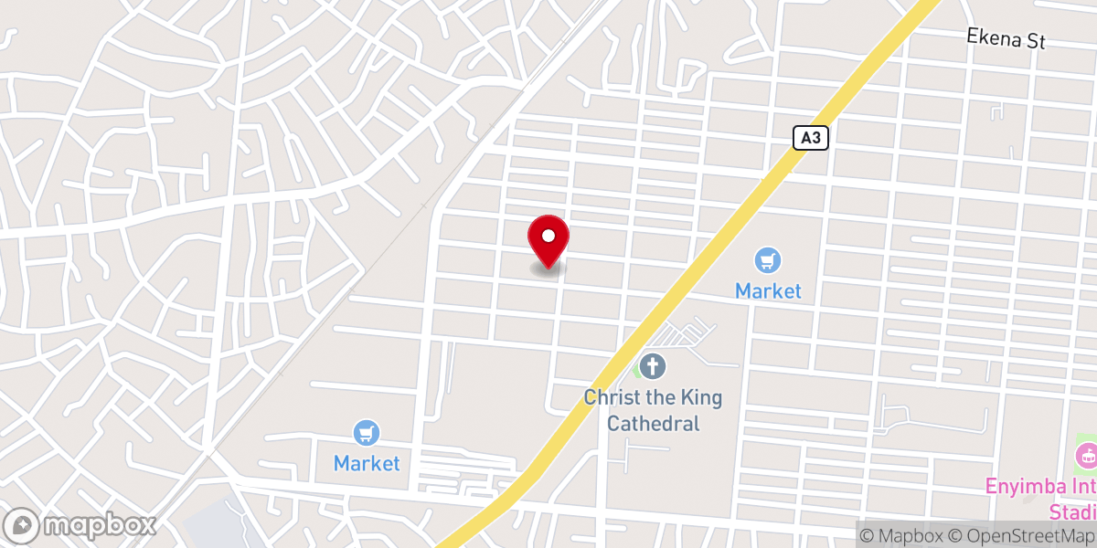 Map showing location of God's Kingdom Society (GKS) Aba Branch