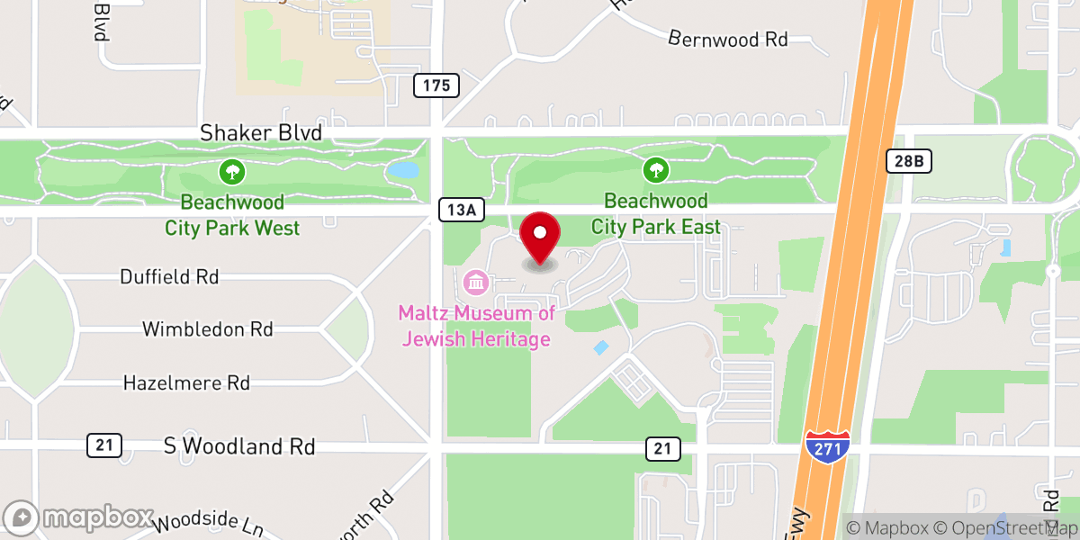 Map showing location of Temple-tifereth Israel Foundation