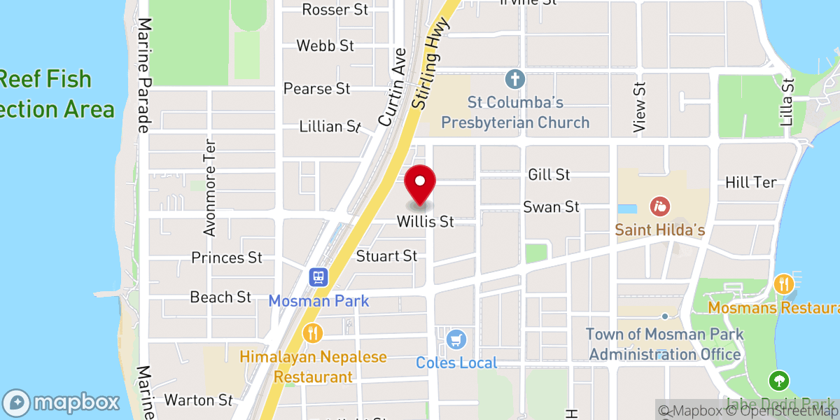 Map showing location of St Luke's Anglican Parish and Op Shop